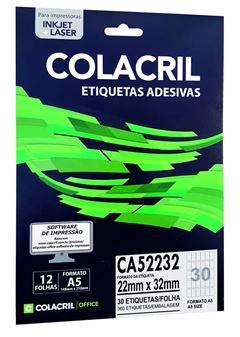 ETIQUETA COLACRIL LASER 22,0X32,0X6 CX 1