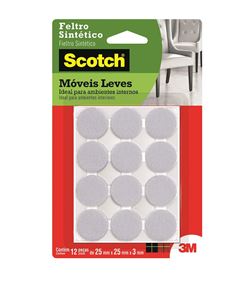 FELTRO ADESIVO 3M REDONDO BRANCO 25MMX25