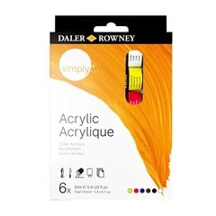 TINTA ACRILICO D&R SIMPLY 12ML SET 6 COR
