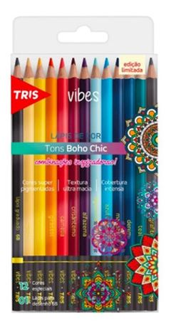LAPIS 12 CORES VIBES BOHO CHIC