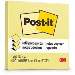REFIL POP-UP AMARELO 76MMX76MM C/100FL