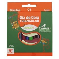 GIZ DE CERA 12 CORES TRIANGULAR 10CM