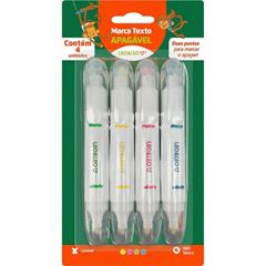 MARCA TEXTO APAGAVEIL 4 CORES 2 PONTAS