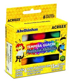 TINTA GUACHE FANTASIA METALLIC 6 CORES