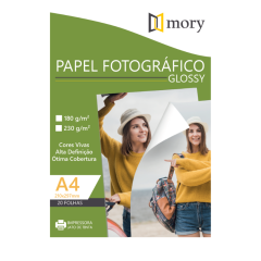 PAPEL FOTOGRAFICO GLOSSY 180GM2 A4 C/20