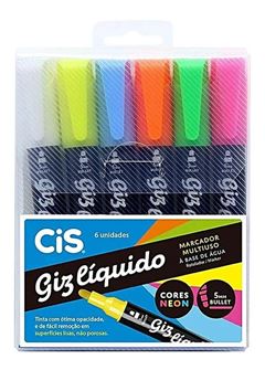 GIZ LIQUIDO CIS ESTOJO C/ 06 CORES NEON 