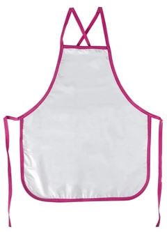 AVENTAL INFANTIL LISO BRANCO/ROSA - 1044