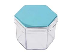 CAIXINHA SEXTAVADA AZUL METALIZADA C/5- 