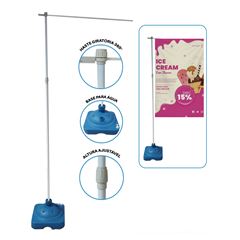 SUPORTE P/ BANNER BANDEIRA BASE P/ AGUA