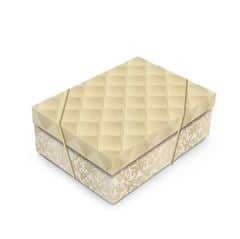 CAIXA C/TAMPA LUXURIA OURO M 35X25X11