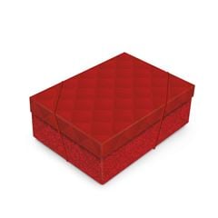 CAIXA C/TAMPA LUXURIA VERMELHO 35X25X11