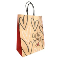 SACOLA PAPEL EU TE AMO G 32X26,5X13