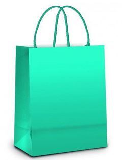 SACOLA PAPEL TURQUESA G 32X26,5X13 CFSC