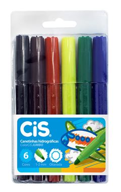 ESTOJO CANETA HIDRO.CIS JUMBO C/6 CORES
