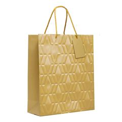 SACOLA PREMIUM C/RELEVO LISA OURO M
