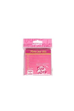 BLOCO ADESIVO PINK LISTA 76X76MM C/100