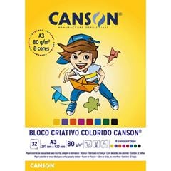 BLOCO COLORIDO INFANTIL 8 CORES A3