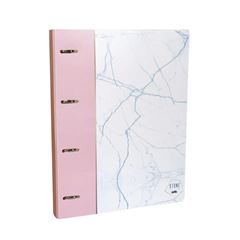 PASTA FICHARIO A4 C/4 ARGOLAS STONE ROSA