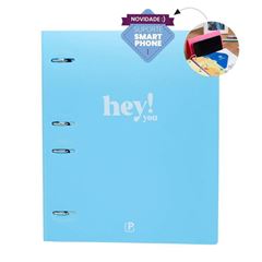 CADERNO ARGOLADO COLEGIAL AZUL PASTEL