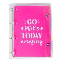 CADERNO ARGOLADO UNIV. PVC ROSA