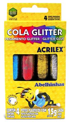 COLA GLITER C/4 CORES 15G