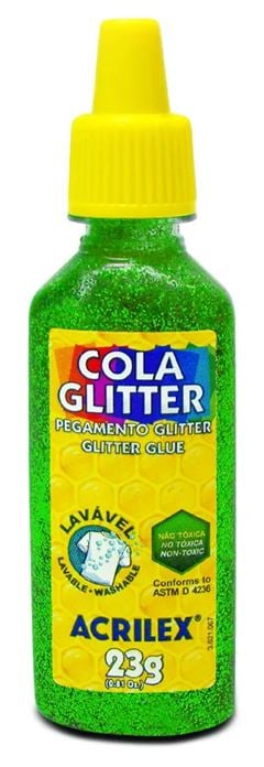 COLA GLITTER VERDE 23G ACRILEX