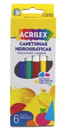 CANETINHA HIDROGRAFICA C/6 CORES