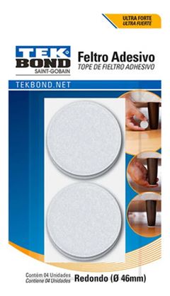 FELTRO REDONDO 46MM BRANCO CART C/4UN