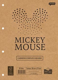 CADERNO OFF WHITE MICKEY/MINNIE C/80FL