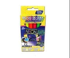 BIG GIZ DE CERA FANTASIA NEON GLITTER 6 