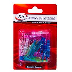 PRENDEDOR PLASTICO MINI COLORIDO C/25