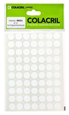 ETIQUETA MULTIUSO BRANCA REDONDA 0,13MM