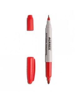 MARCADOR PERM. PONTA DUPLA VERMELHO