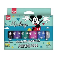 TINTA GUACHE 6 CORES METALIC MICKEY