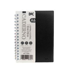 CADERNO ESPIRAL DAC A6 PRETO C/80FL