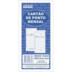 CARTAO DE PONTO MENSAL PALHA C/100FL