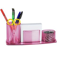 PORTA LAPIS/CLIPS/LEMBRETE ROSA CLARO