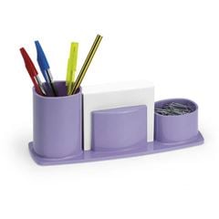 PORTA LAPIS/CLIPS LILAS C/PAPEL LEMBRETE