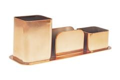 PORTA CANETA TRIPLO METALIZADO ROSE GOLD
