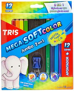 LAPIS 12 CORES MEGA SOFTCOLOR JUMBO