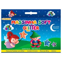 MASSINHA SOFT GLITTER ESTOJO 180G 12 COR
