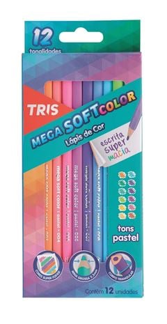 LAPIS 12 CORES MEGA SOFTCOLOR PASTEL