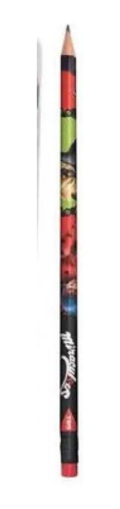 LAPIS PTO MIRACULOUS C/ BORRACHA TRIS - 